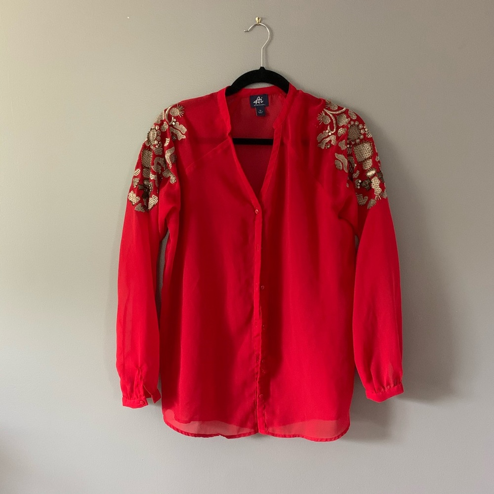 Authentic Icon Embroidered Button Down
